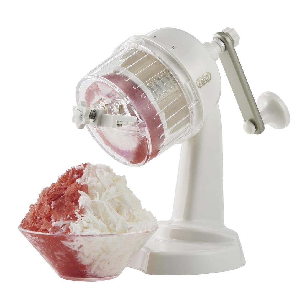 Toffy Compact Fluffy Shaved Ice Maker Manual Frozen Fruit Juice Flavored Stepless Temperature Outdoor Vivid Colors Panna White K-HIS1, Operation, Ice,