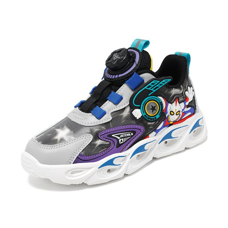 

Autumn 2024 Boys Waterproof Leather Cartoon Sneakers with Rotating Buckle and Soft Sole Size 27, Inner Length 17.2cm