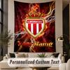 Custom Text Tapestry Monaco FC Print Wall Tapestry Indoor Living Room Wall Decor