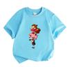 Kids Boys Girls Crew Neck Short Sleeve 100% Cotton T-Shirt Funny Gravity Anime Character Printed Casual Lightweight Breathable Top for Daily Play Wear