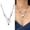 Stylish Butterfly Pendant Necklace Beads Choker Chain Choker Beads Neck Jewelry