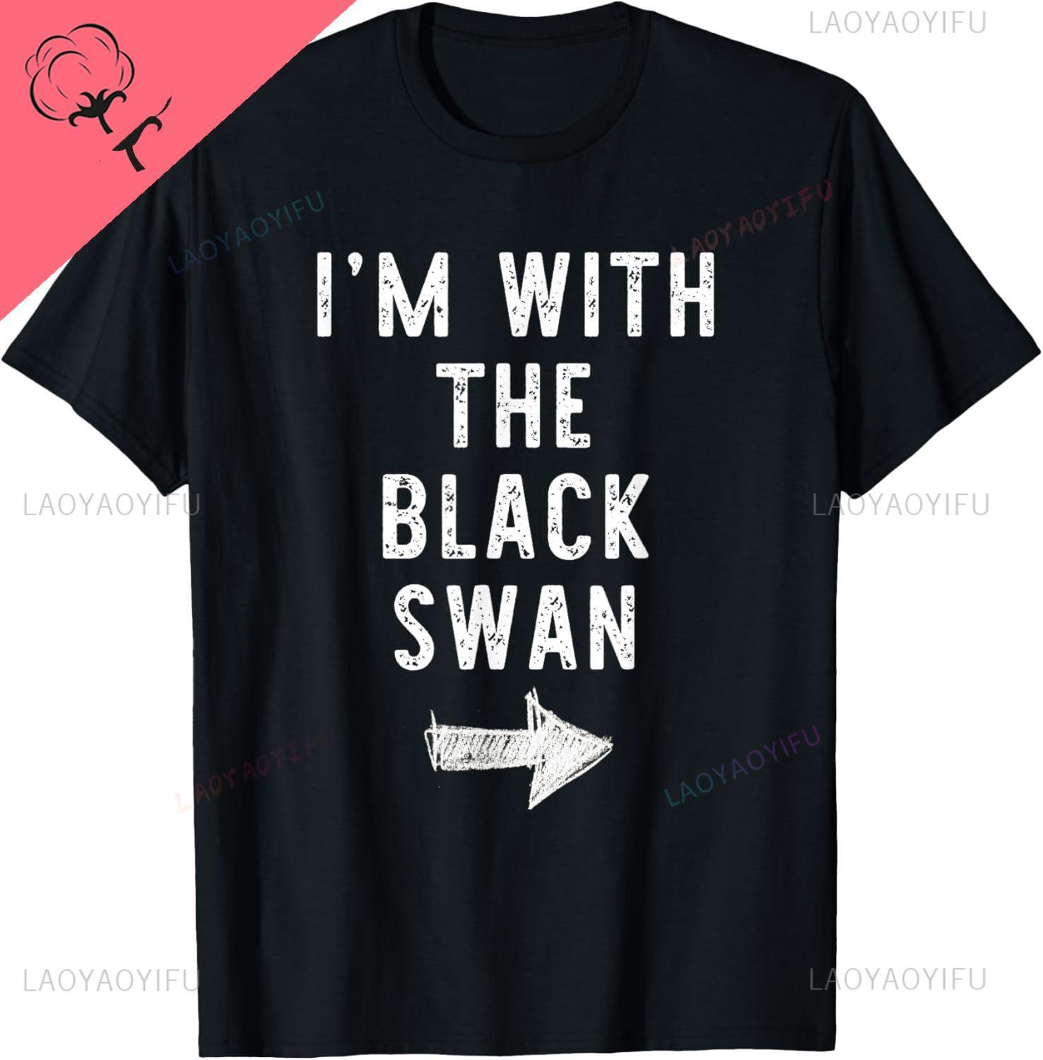 

Im with The Black Swan Costume Halloween Matching Couple TShirt Streetwear Personalized Clothing Funny Shirt Ropa Hombre S