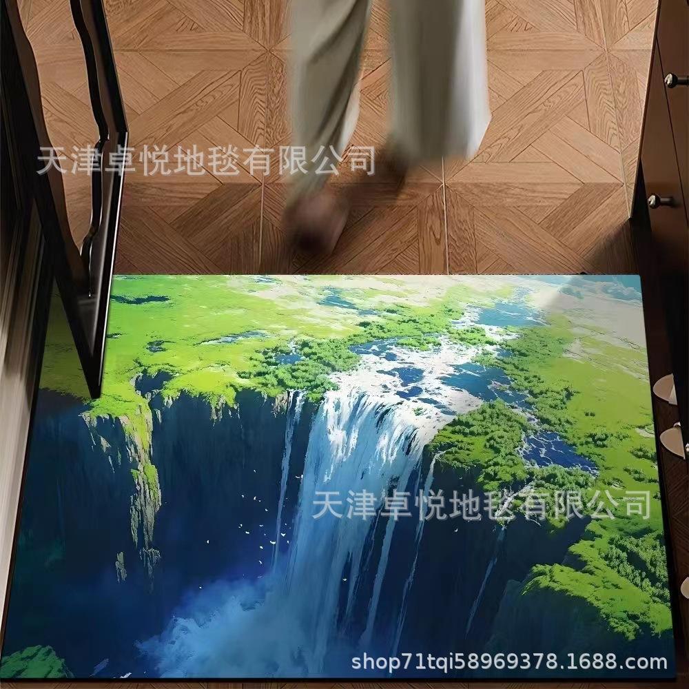 

3D Визуальная Ловушка Напольный Коврик Грязеотталкивающий и Износостойкий Придверный Коврик Ванная Комната Впитывающий и Противоскользящий Коврик 80 * 120cm