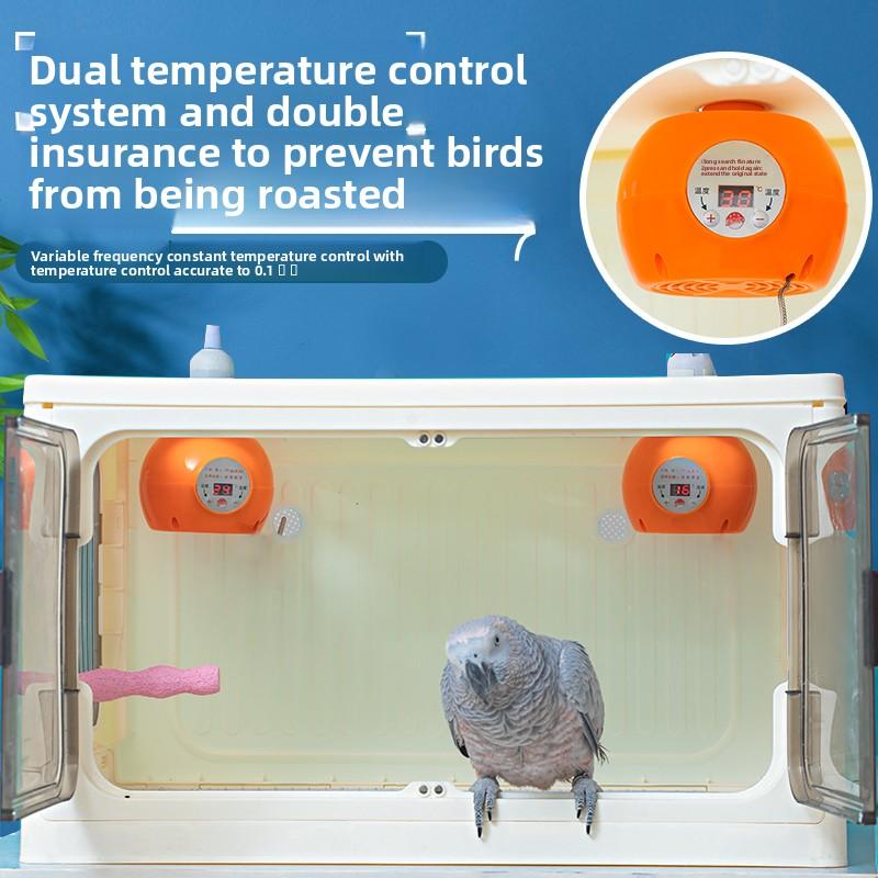 Parrot Brooder with Air Heating System Smart Constant Temperature Hand Rearing Incubator Winter Insulated Habitat for Young Bird