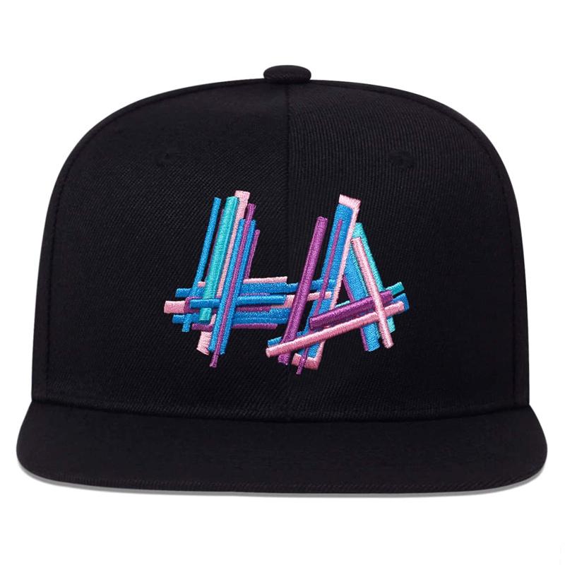 Black Baseball Cap Hats Men Snapback Cap Embroidery Letter Sports Flat Brim Hip Hop Cap