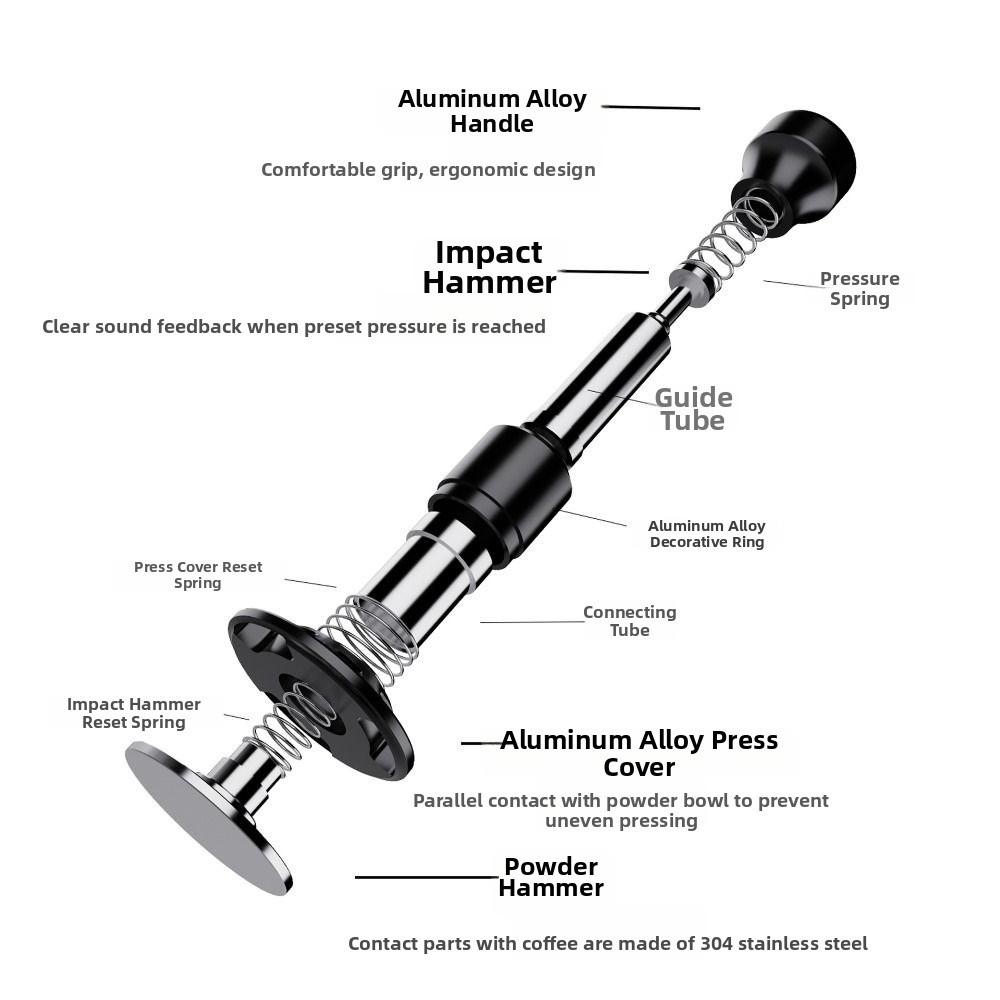 Constant Force Espresso Tamper Stainless Steel 58.5mm 53mm 51mm Spring Loaded Coffee Tamper Ripple Base Constant Pressure