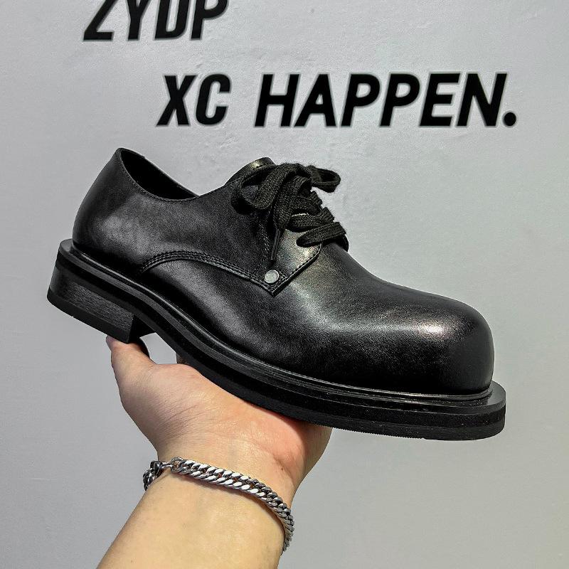 

Vintage derby shoes men s shoes low-top Martin tide shoes tooling shoes British style muffin platform casual shoes 44332-A 44 чёрный