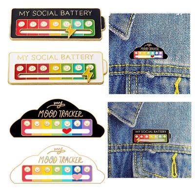 Funny Mood Pin Funny Enamel Pin - My Social Battery Lapel Pin Move To The Mood Functional Brooch