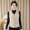 Women's Floral Vest for Autumn/Winter: Warm Cape, Inner/Outer Wear, Lightweight for Middle-Aged and Elderly Moms