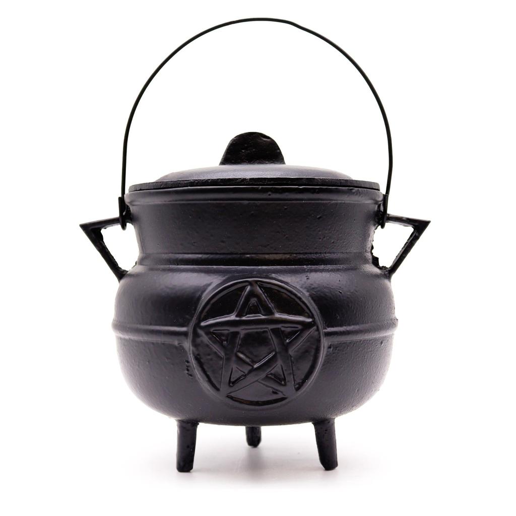 Cast Iron Cauldron With Pentagram 21x15cm