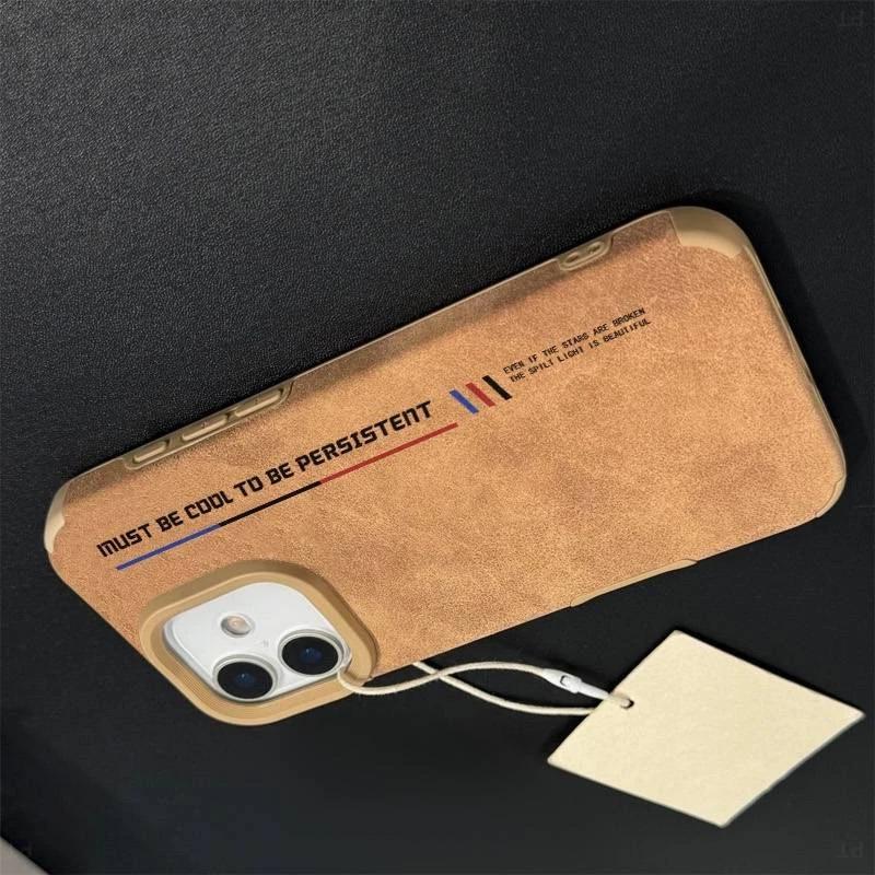 Simple trendy brand label suitable for Apple 16/17Promax mobile phone case IP15 autumn and winter 14pro large hole flip fur