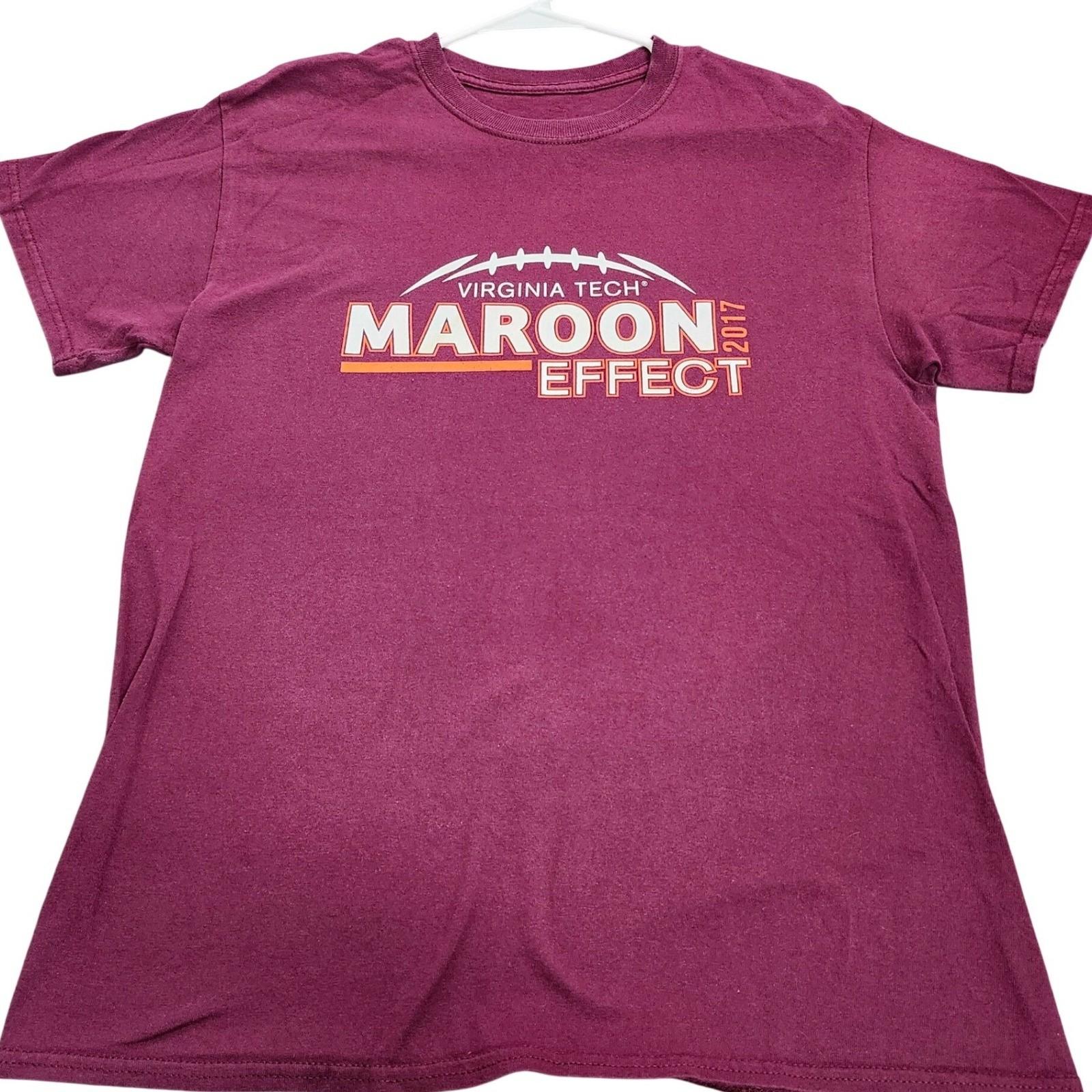 Virginia Tech Maroon Effect 2017 Mens Medium VT Hokies Football Graphic Unisex T-Shirt S