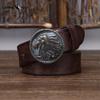Retro Distressed Frosted Buckle Belt for Men Genuine Leather Smooth Buckle Trendy Fashion Genuine Leather Cowhide Belt