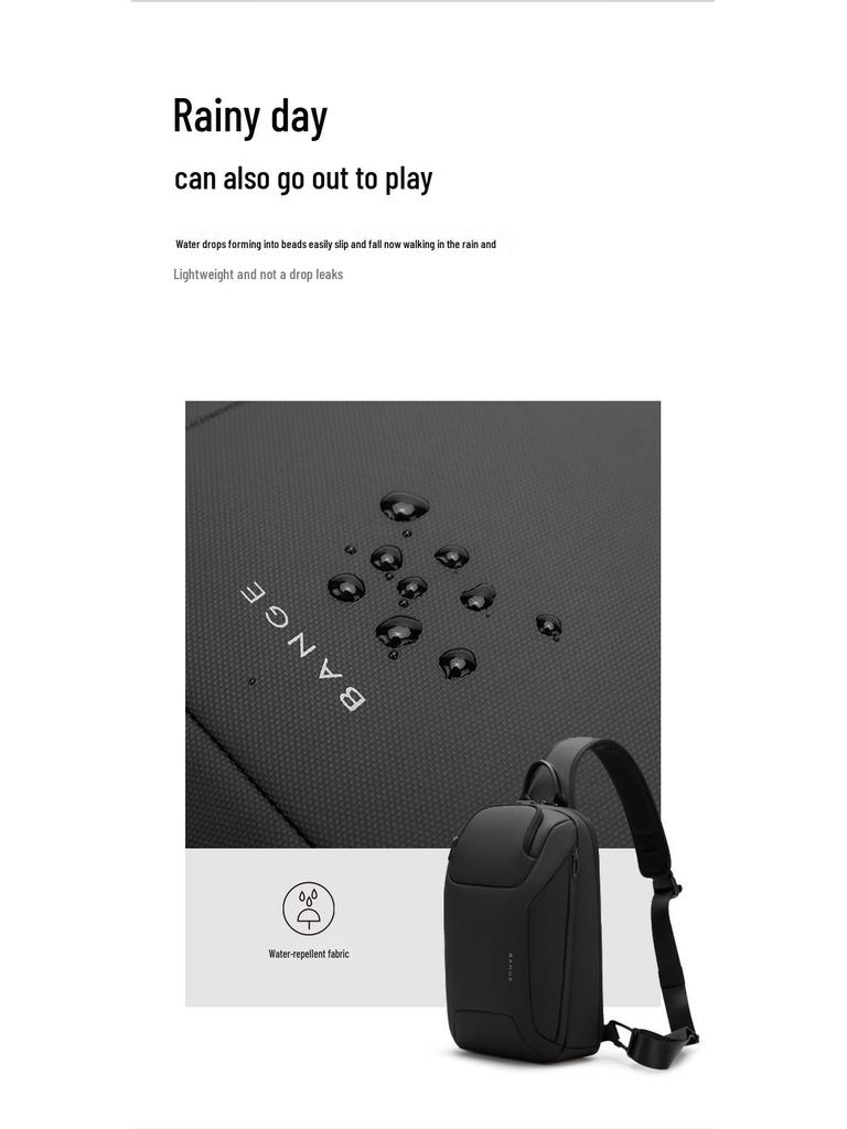 BANGE Men's Large Capacity Crossbody Chest Bag - Korean Style for Business and Motorcycling