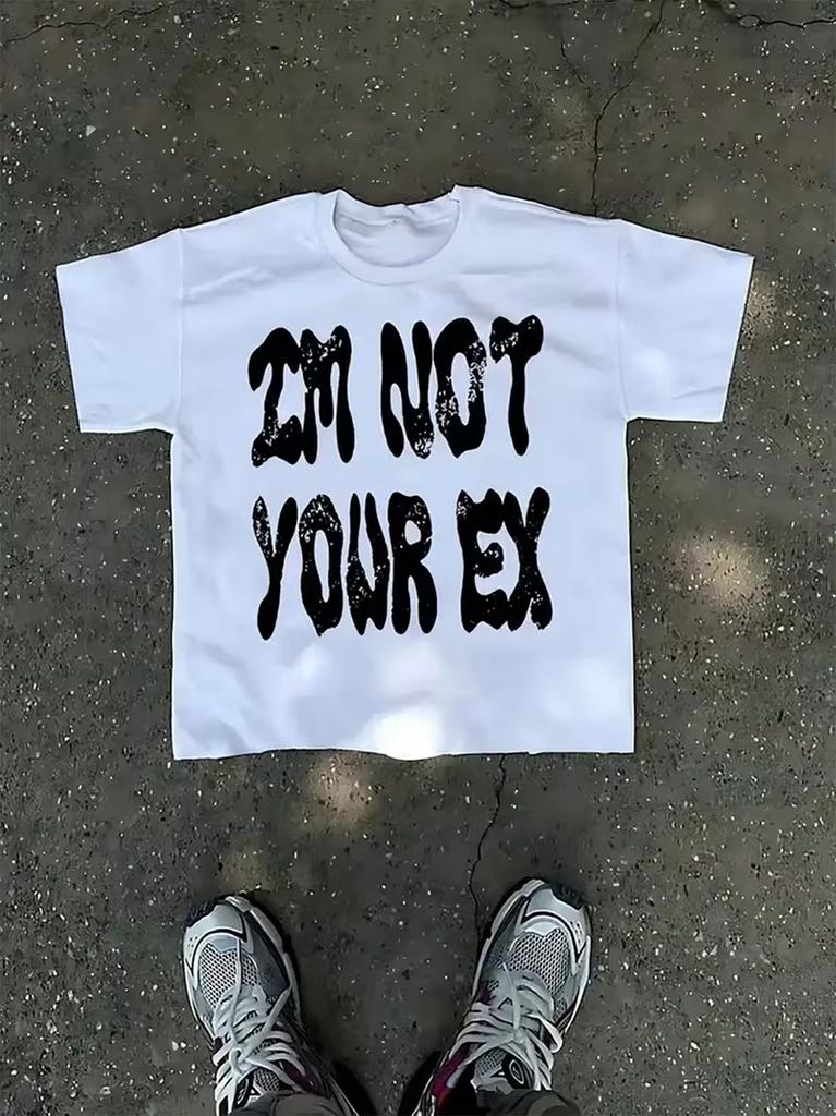 New Arrival Inspirational Text Print TShirt For Both Unisex And Unisex Loose Fit Crew Neck DesignCasual And Stylish Y2k Style