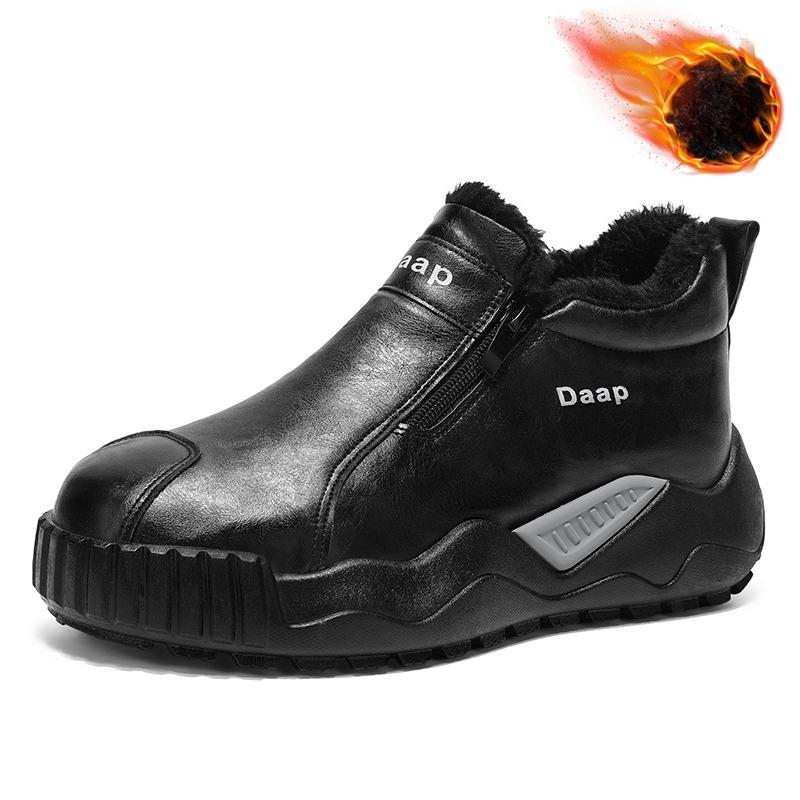 Winter Casual Boots Man  High Top Men's Platform Shoes Comfort  Warm Plush Sneakers Snow Boots