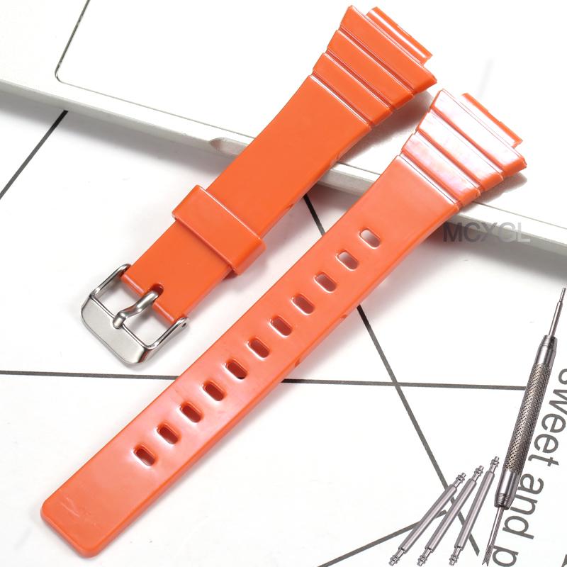 Pryskyřičný řemínek na hodinky pro Casio W-215H W215H W-217H F105W F108WH Náhradní řemínek 18mm Vodotěsné sportovní hodinky Příslušenství