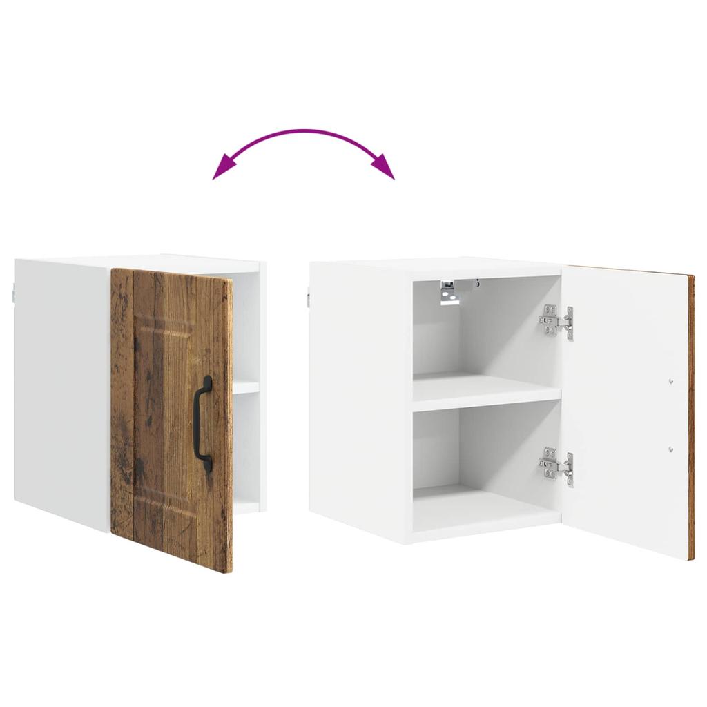 Wall Mounted Cabinet PORTO 2 Pcs Reclaimed Wood Look 30 X 31 X 40 Cm Engineered Wood