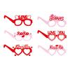 Lightweight Party Glasses Valentine Day Glasses 6 Pcs Valentine’s Day Heart Glasses Set Pink Love Photo Booth Props for Party