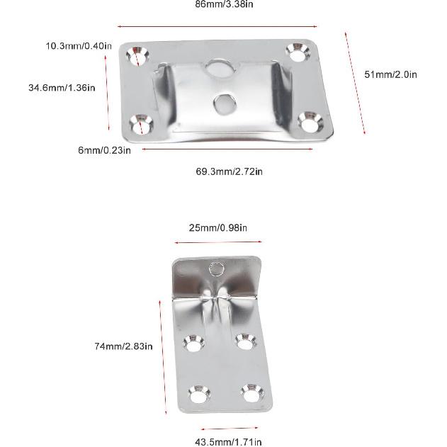 1 Pair Removable Table Bracket Stainless Steel 304 Boat Table Brackets Desktop Removable Table Bracket Replacement for RV Yacht Ship Household