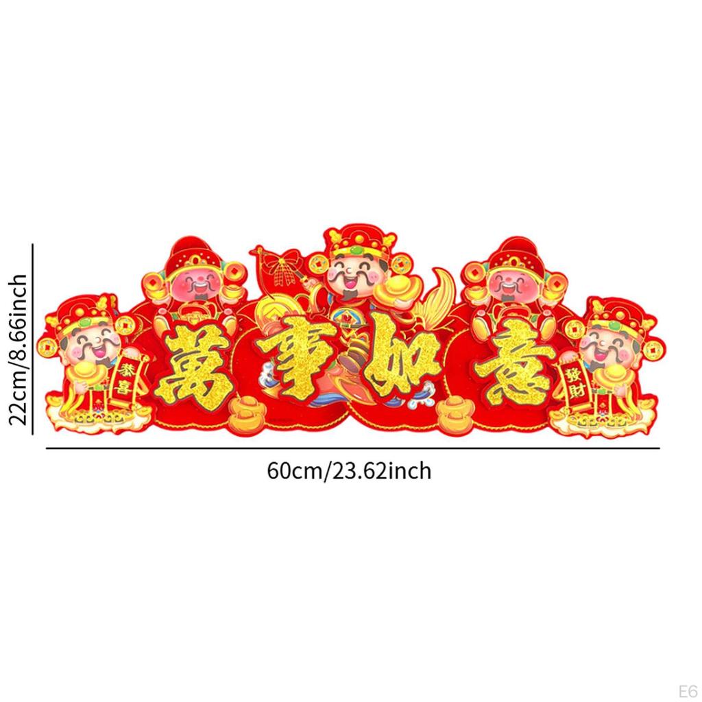 Chinese Year Banner Lucky Spring Decoration for Indoor Outdoor Farmhouse Door