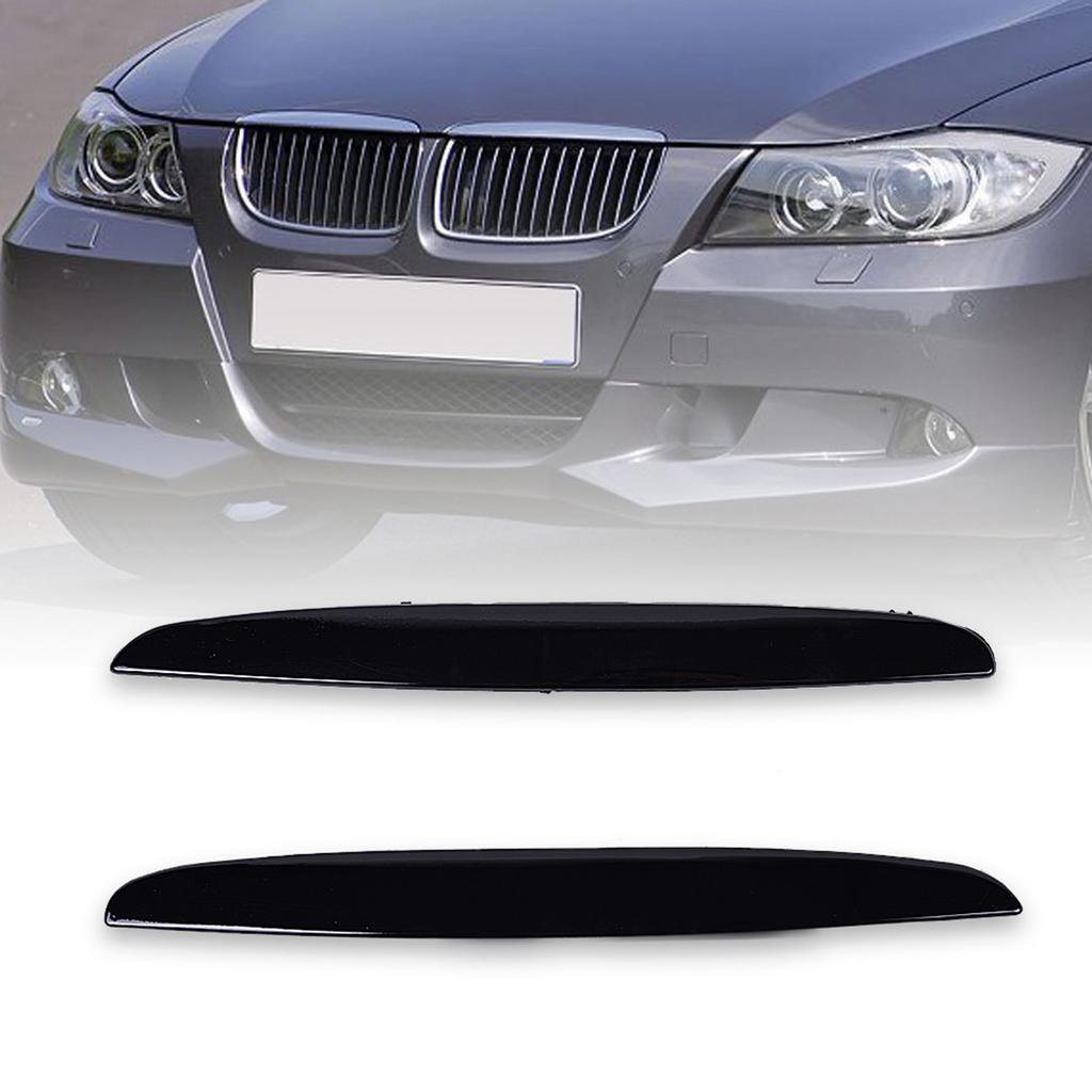 Runmade Facelift-Vorderstoßstange Nierengrill Mittelgrill Augenlid Schwarz für 2005 2006 2007 2008 BMW E90 3er Limousine