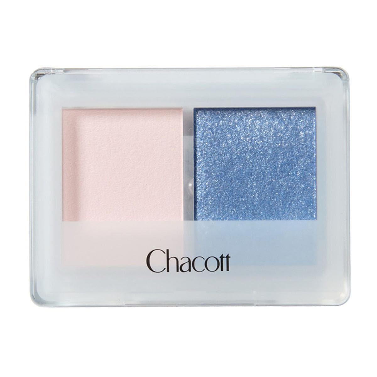 

Chacott Eyeshadow Duo [602 White Milk Tea x Blue] Matte & Sparkle Colors
