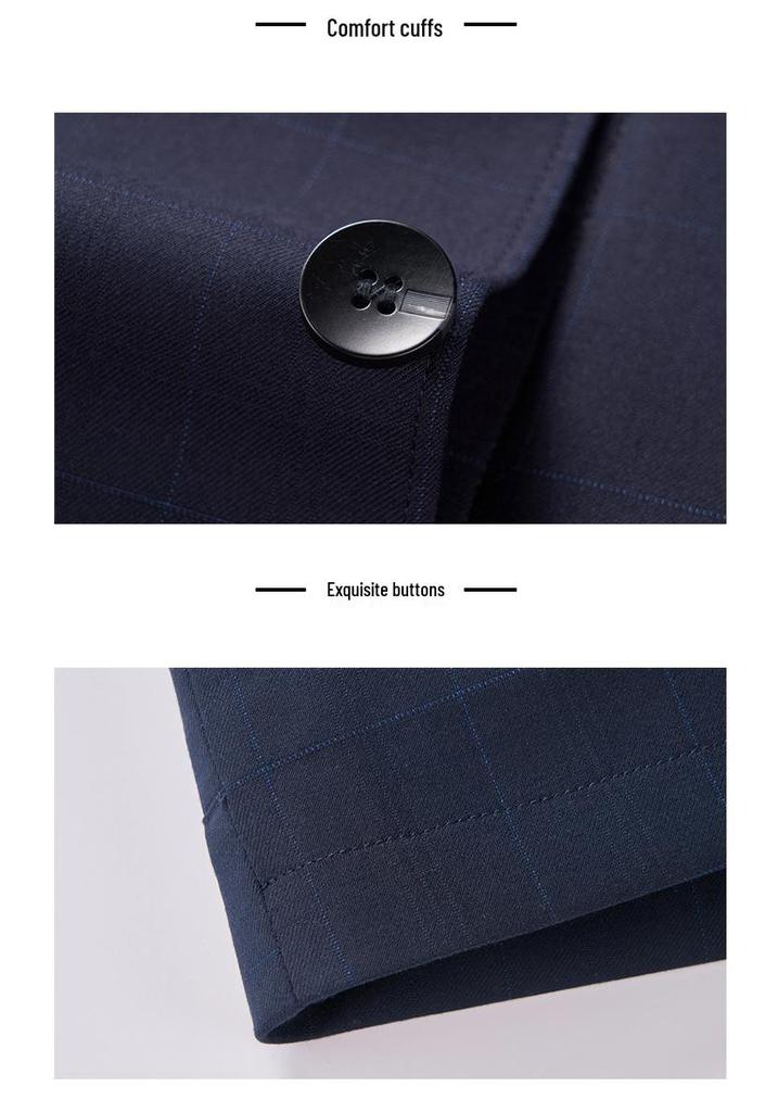 Men's Autumn Plaid Lapel Jacket - Business Casual Wear for Middle-aged & Elderly