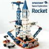 City Series Construction Brick Playset Space Aerospace Station MOC Aviation Manned Rocket Brick Playset Children Toys  Playsetss Holiday Gift Present