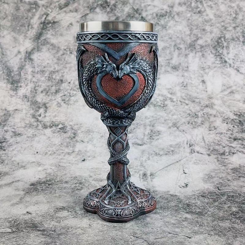Wholesale Medieval Vintage  Sculpted Beer Mug Goblet Dragon Mug Home Ornaments for Gifts 301-400ml