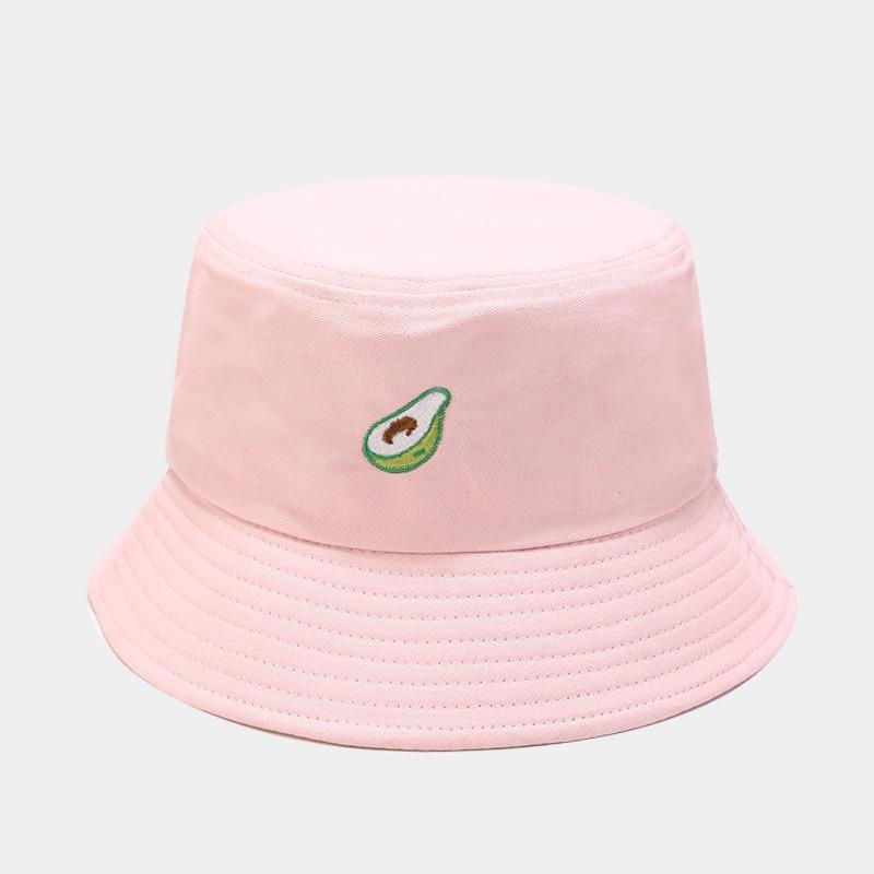 Unisex Bucket Hat Foldable Cute Fashional Fruit Embroidery Travel Beach Sun Hat Outdoor Cap
