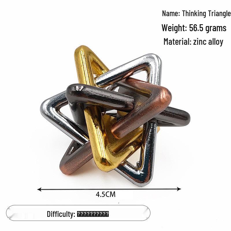 Zinc Alloy Kongming Puzzle Lock: Disentanglement Ring Educational Toy