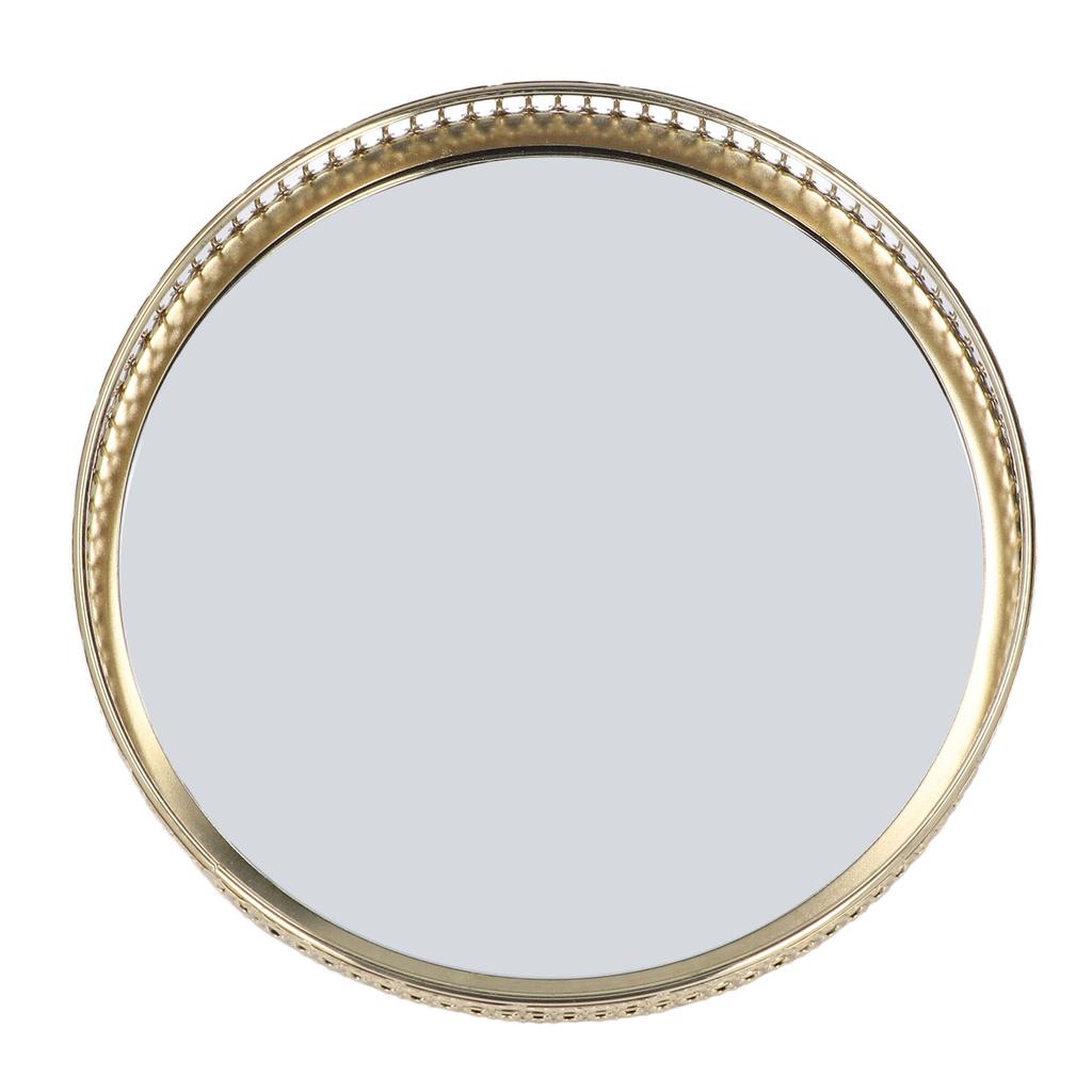 Zrcadlový podnos v americkém stylu, železný kulatý, velký dekorativní geometrický tvar, boční podnos na make-up pro