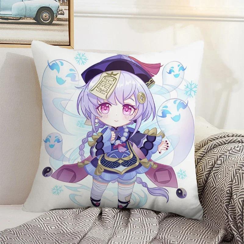 Genshin Impact Cushion Cover 45*45 Pillow Covers Decorative Sofa Cushions Pillowcase  Pillows Decor Home Pillowcases