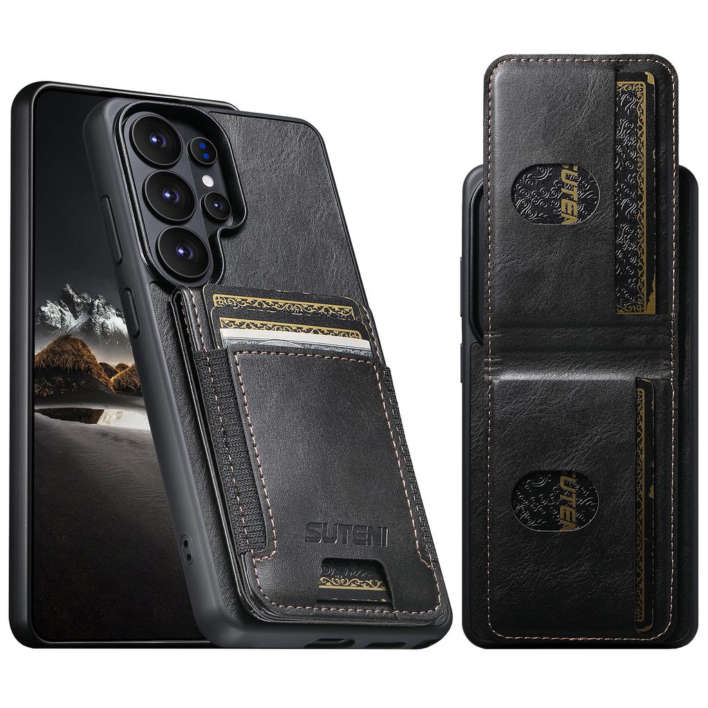Cartera de Cuero Magnética Vertical con Ranura para Tarjetas Estuche para Samsung Galaxy S26 Ultra S25 Plus S24 S23 Soporte Plegable para Teléfono Cubierta