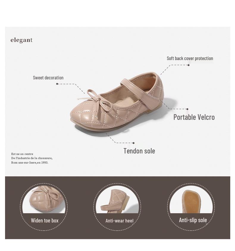 Girls' British-Style Leather Shoes - Spring/Autumn Soft Sole Flats for Little Princess.