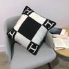 Modern H Letter Throw Pillow Cover With Striped Fabric For Home Decor