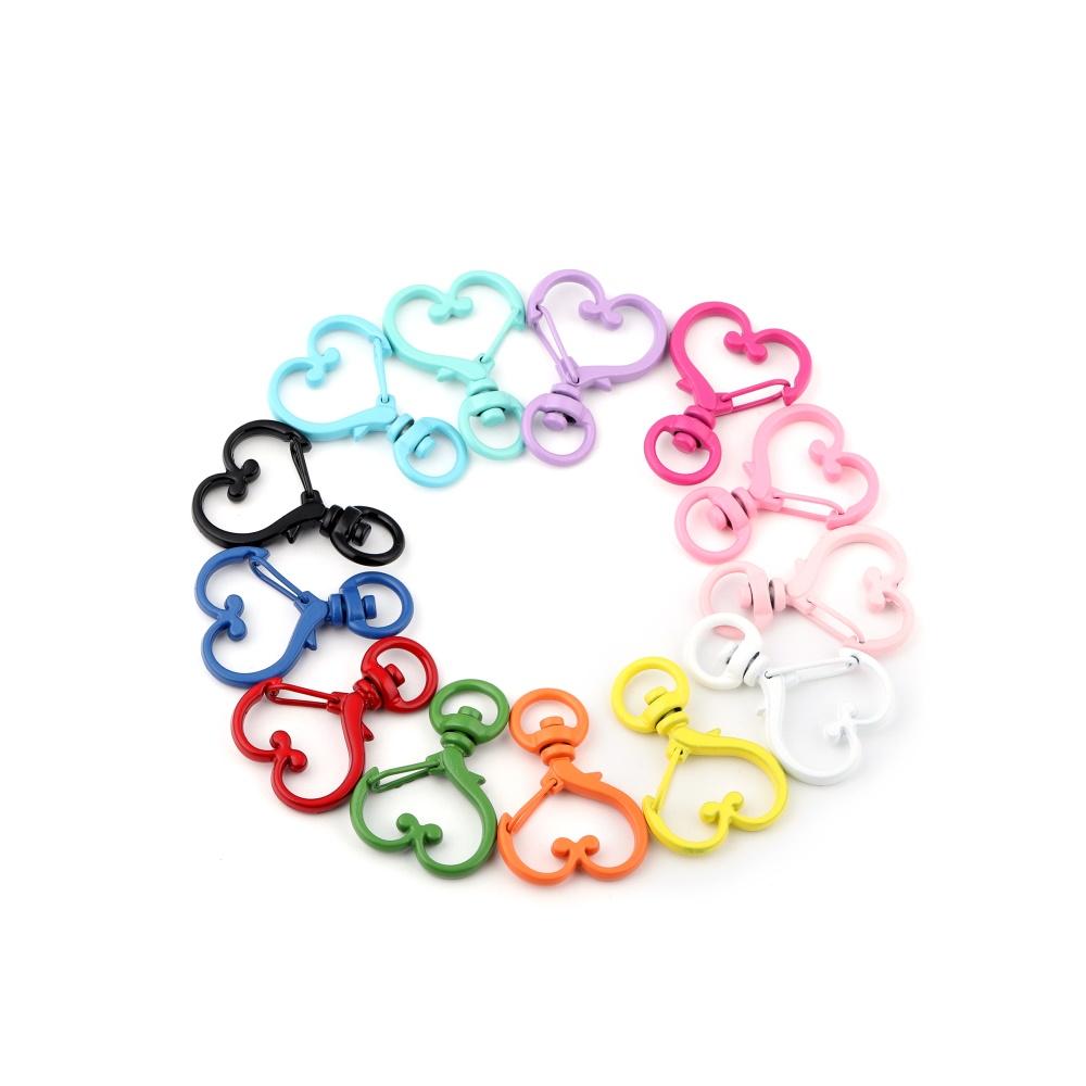 10pcs Cat Heart Snap Hook Trigger Clips Buckles for Keychain Lobster Lobster Clasp Hooks for Key Ring Clasp Jewelry Accessories