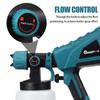Pistol electric de pulverizare 1500W 88VF cu 3 duze Dimensiune 1000ml Pulverizator electric de uz casnic pentru vopsea Aerograf cu control al debitului pentru baterie de 18V