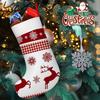 Christmas decoration fireplace hanging stocking1/s Vintage Plaid Snowflake Deer Christmas Stocking - Suitable