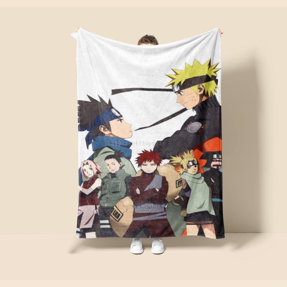 Flannel Blanket Naruto Cartoon Super Soft Blankt for Travel Couch Sofa Picnic Bed Flannel Blanket Birthday Gift