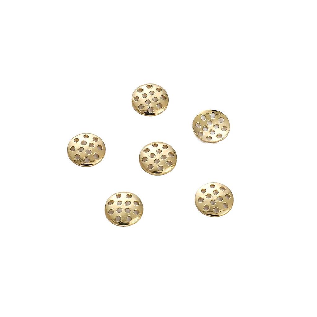 Componente Cercei DIY & Accesorii de Păr Disc din Cupru Umplut cu Aur de 14K