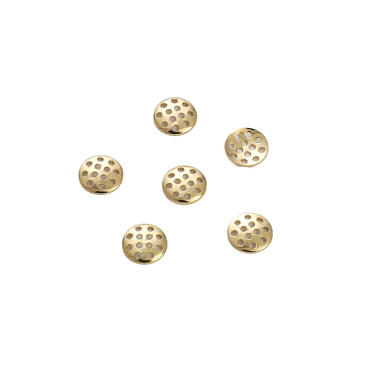 

Компоненты для серег и аксессуаров для волос «Сделай сам» из меди, покрытой золотом 14 карат, в виде диска и сетки