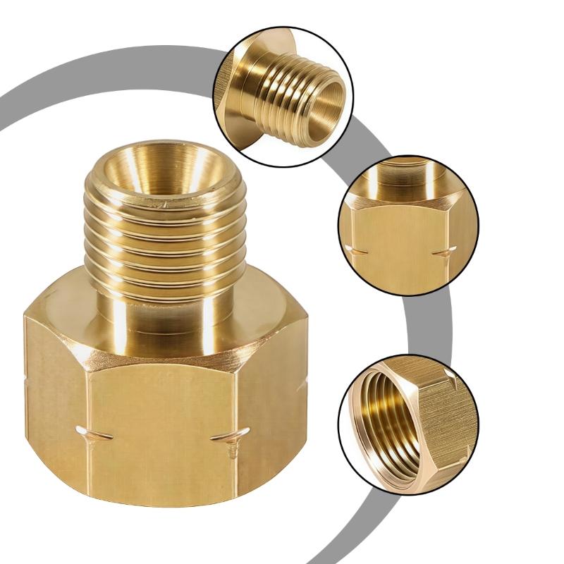 2 Stück Messing Gasadapter Konverter Gasleitung Adapter Rohrverbinder 1/4 x 3/8 Zoll Schlauchverschraubungen Verbinder für Gasherd