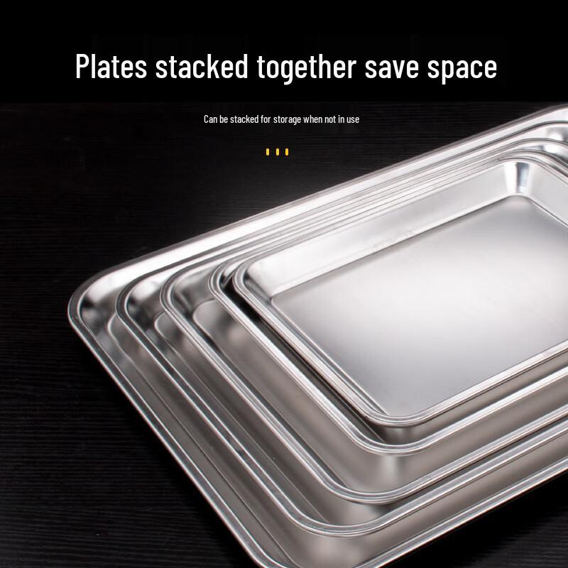 XUNIAN 304 Stainless Steel Rectangular Serving Tray