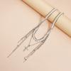 Stylish Faux Pearls Dangle Tassels Necklace Crucifix Pendant Trendy Clavicle Chain Accessory For Casual or Formal Outfits