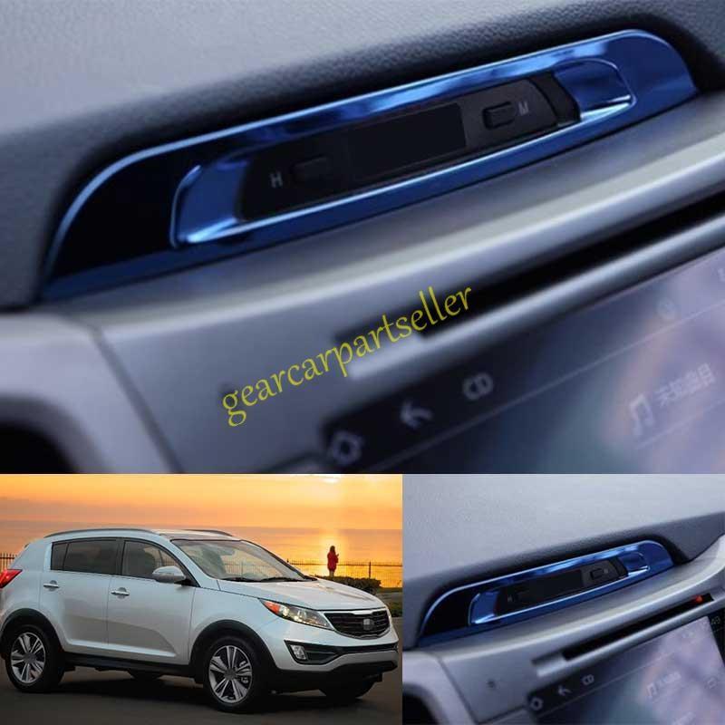 For Kia Sportage R 11-2016 Blue Titanium Center Console Clock Display Frame