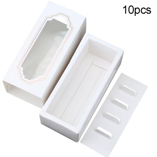 

10 шт. 45422 контейнер для макарон с прозрачным окном, упаковка для десерта, печенья и торта