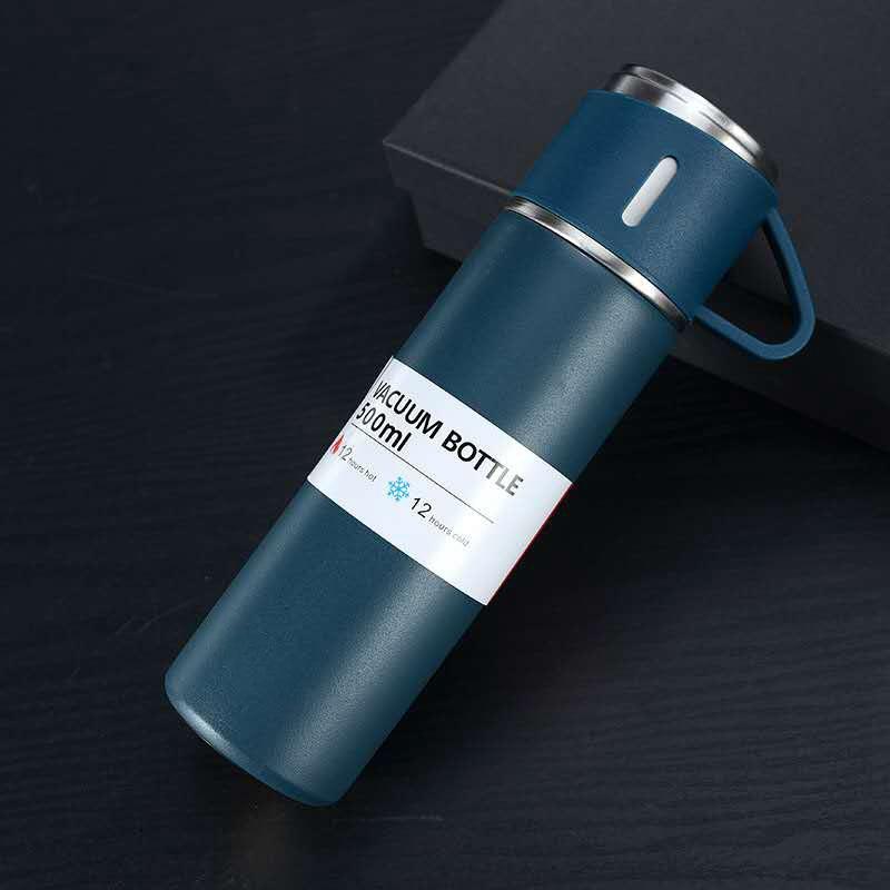 Sada dárkových krabiček 500 ml baňka se 2 šálky, dvouvrstvá nerezová vakuová termoska na kávu, cestovní hrnek na vodu, čajový infuzér Taza