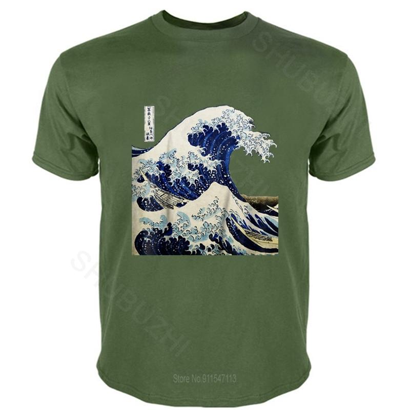Kanagawa Japonês A Grande Onda verão Camiseta Gola O Gráfico Vintage marca shubuzhi camiseta de algodão masculina envio direto